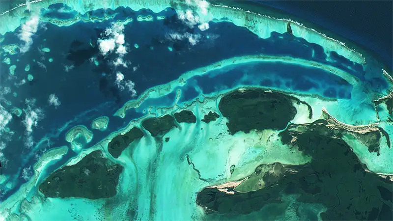 Constelação AxelGlobe, da Axelspace, passa a compor o portfólio da Globalgeo 5 Imagem: AxelGlobe/Grus-1 (Ilhas Los Roques, Venezuela)