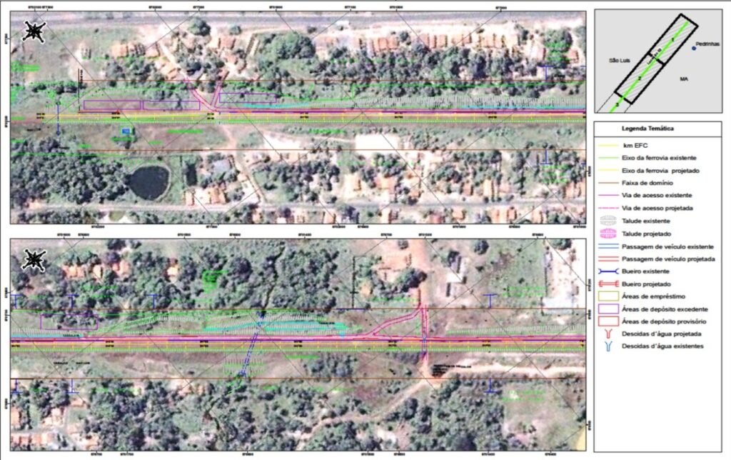 Geotecnologia aplicada a obras de infraestrutura e transporte: O uso de Modelos Digitais de Terrenos, ortofotos e imagens atualizadas no planejamento de rodovias, ferrovias e obras públicas 4 Ferrovia - cartografia